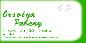 orsolya pahany business card