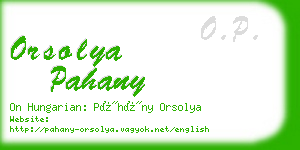 orsolya pahany business card